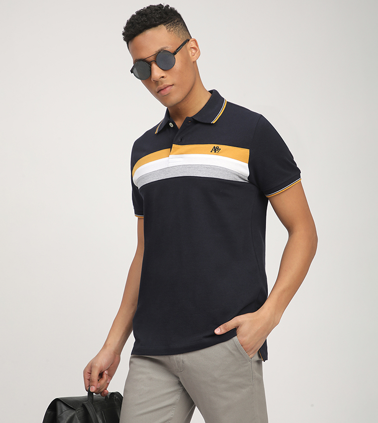 تيشيرت ايرو للرجال مخطط بأكمام قصيرة  