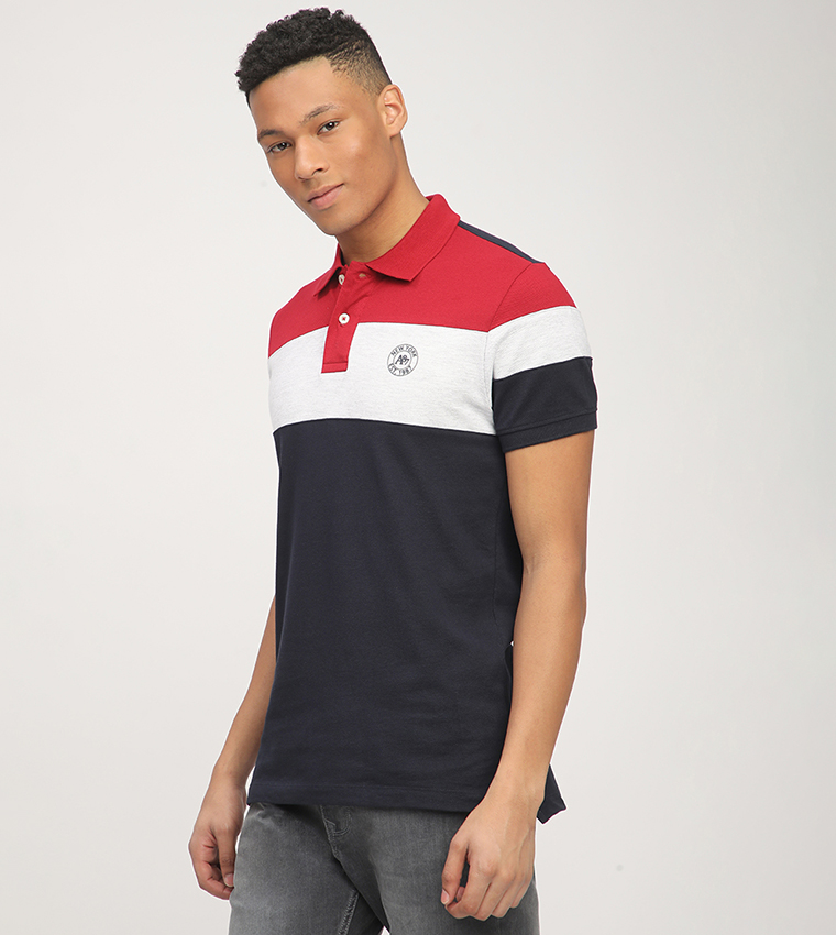 Aero Men's Color Block Polo T-Shirt