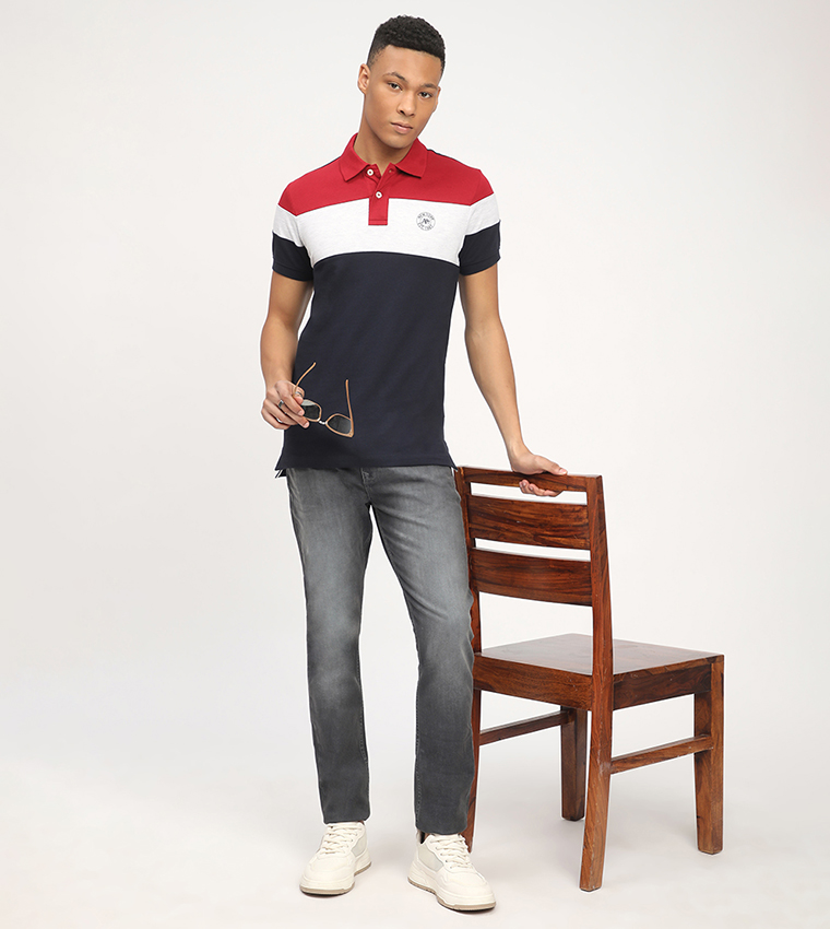 Aero Men's Color Block Polo T-Shirt