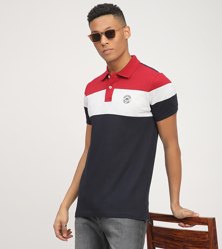 Aero Men's Color Block Polo T-Shirt