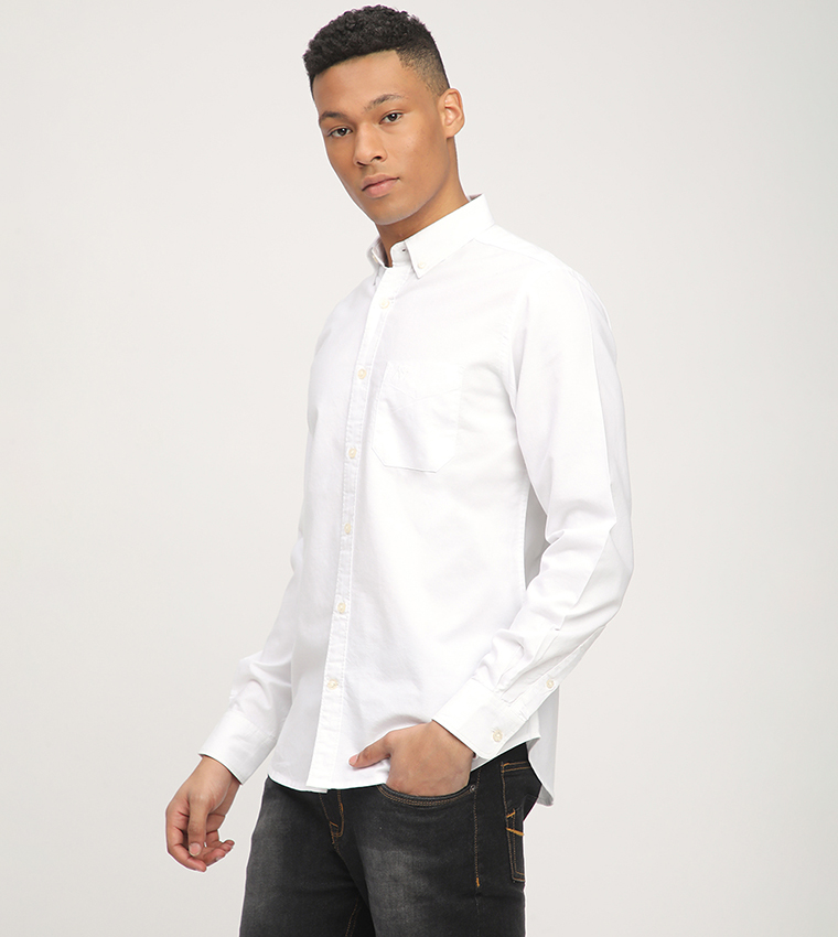 Aero Men's Solid Long Sleeves Shirt