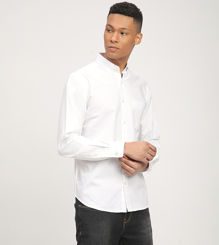 Aero Men's Solid Long Sleeves Shirt
