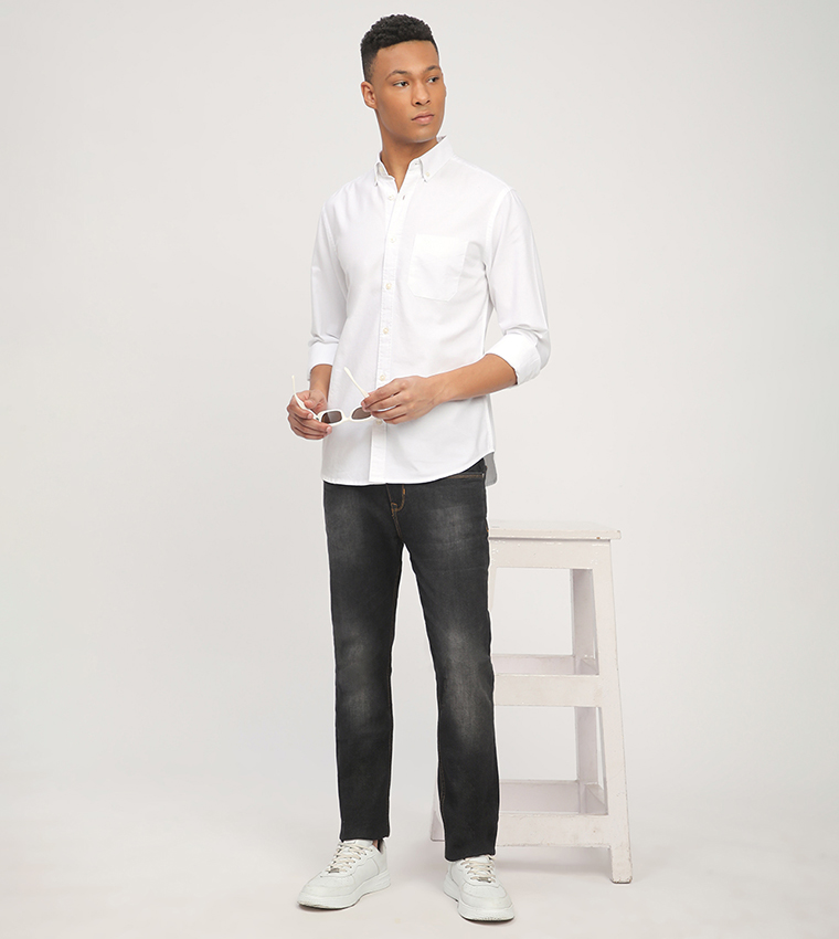 Aero Men's Solid Long Sleeves Shirt