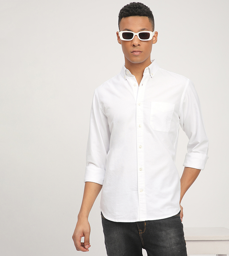 Aero Men's Solid Long Sleeves Shirt