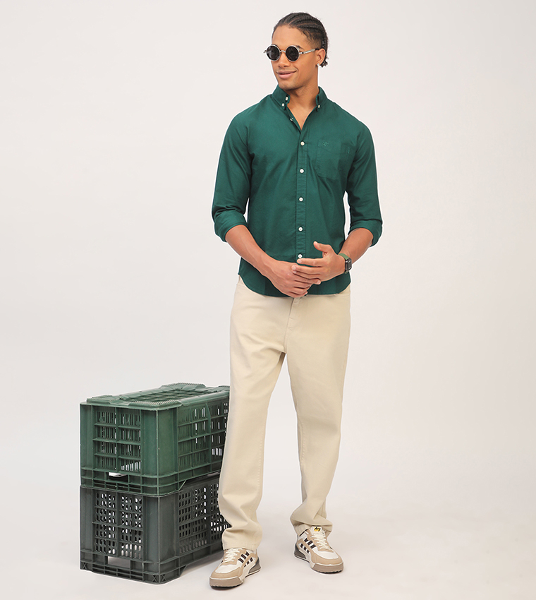 Aero Men's Solid Long Sleeves Shirt