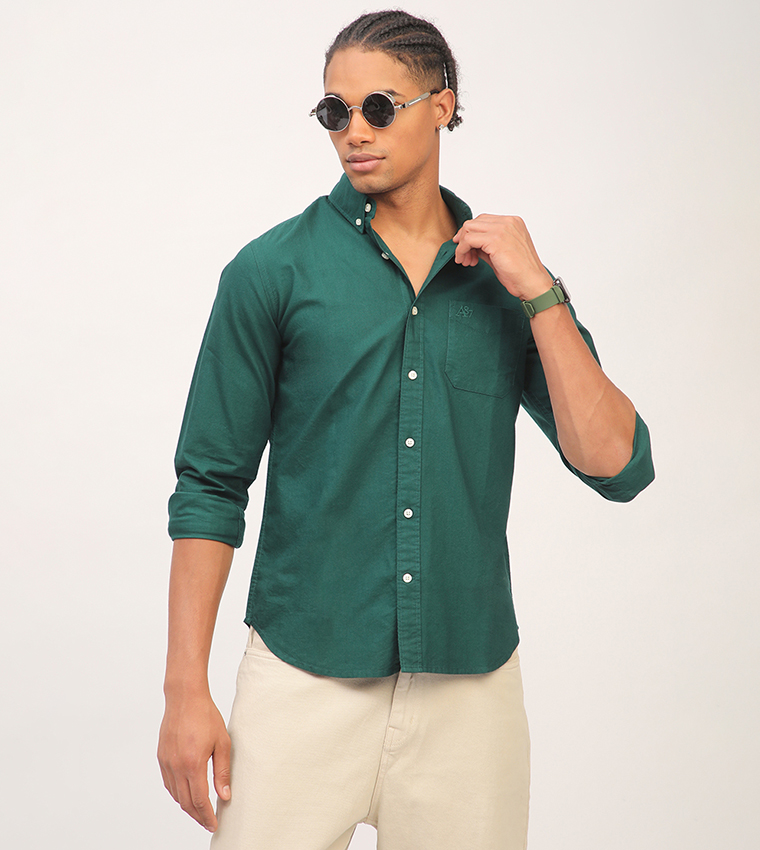 Aero Men's Solid Long Sleeves Shirt