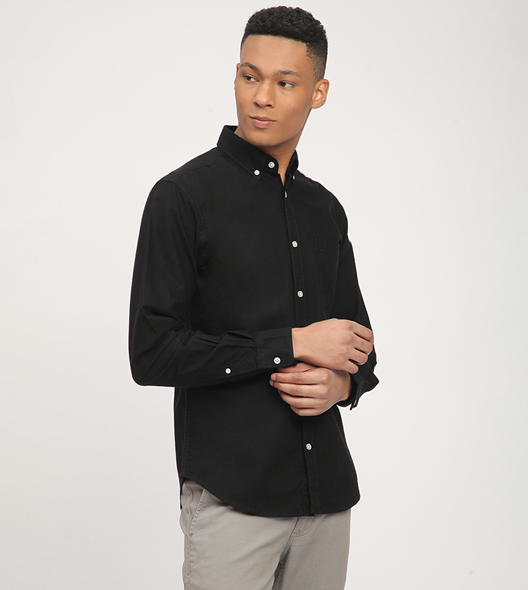 Aero Men's Solid Long Sleeves Shirt