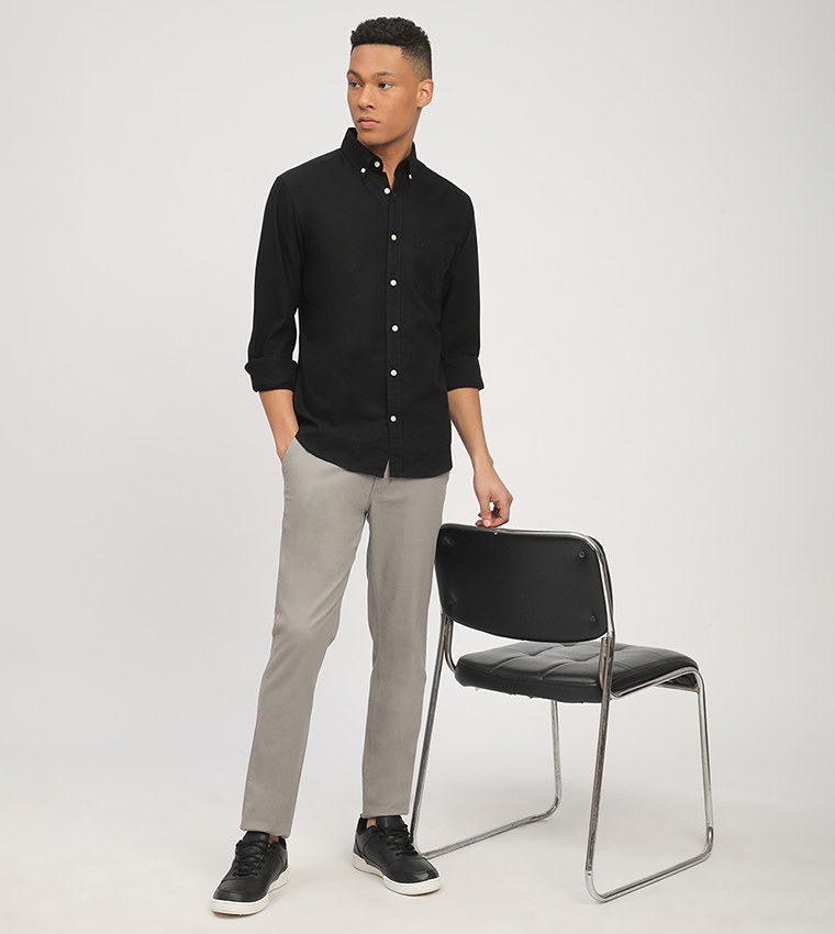 Aero Men's Solid Long Sleeves Shirt