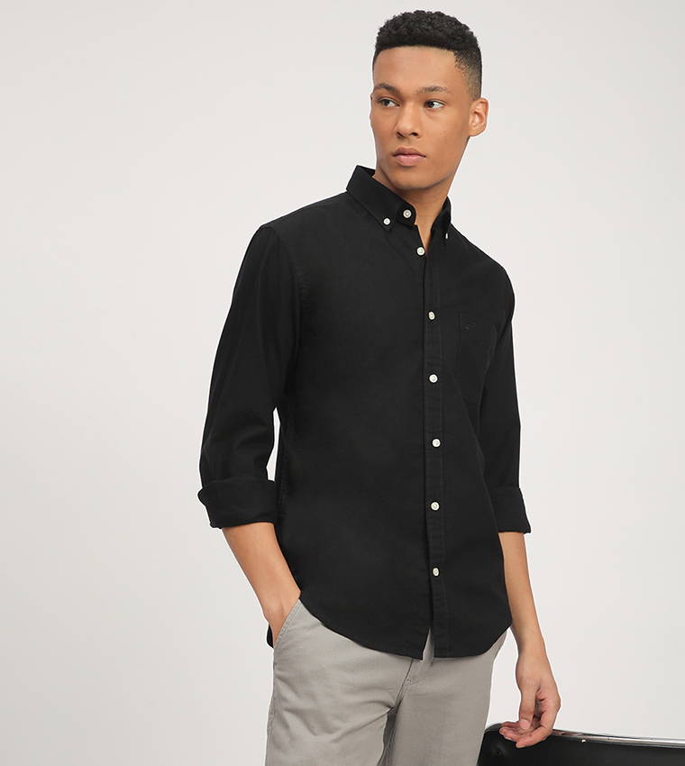 Aero Men's Solid Long Sleeves Shirt