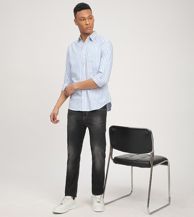 Aero Men's Striped Long Sleeves Shirt
