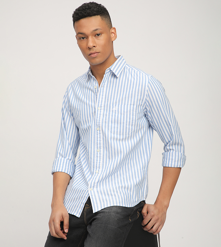 Aero Men's Striped Long Sleeves Shirt