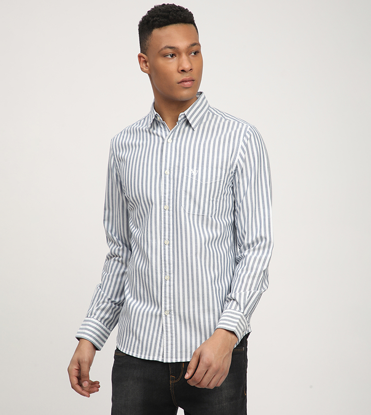 Aero Men's Striped Long Sleeves Shirt