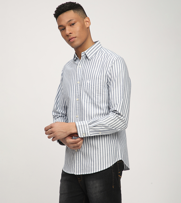 Aero Men's Striped Long Sleeves Shirt