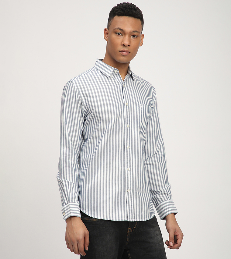Aero Men's Striped Long Sleeves Shirt