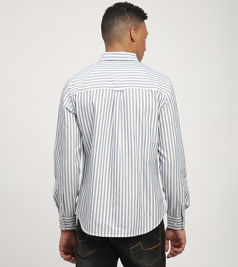 Aero Men's Striped Long Sleeves Shirt