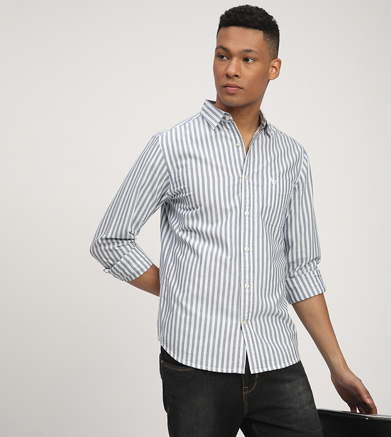 Aero Men's Striped Long Sleeves Shirt