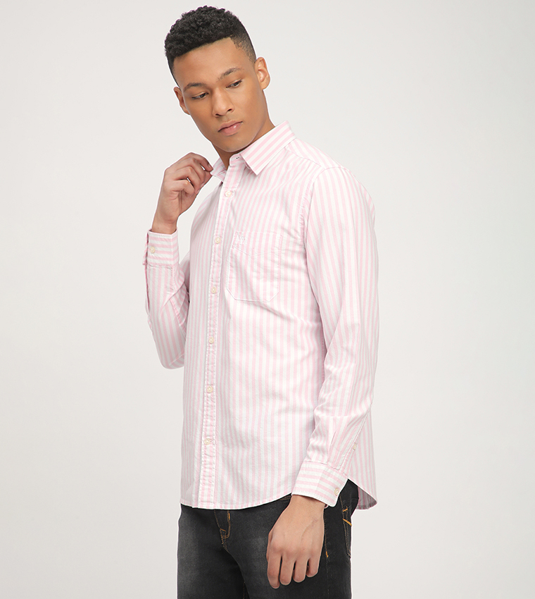 Aero Men's Striped Long Sleeves Shirt