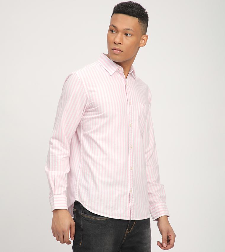 Aero Men's Striped Long Sleeves Shirt