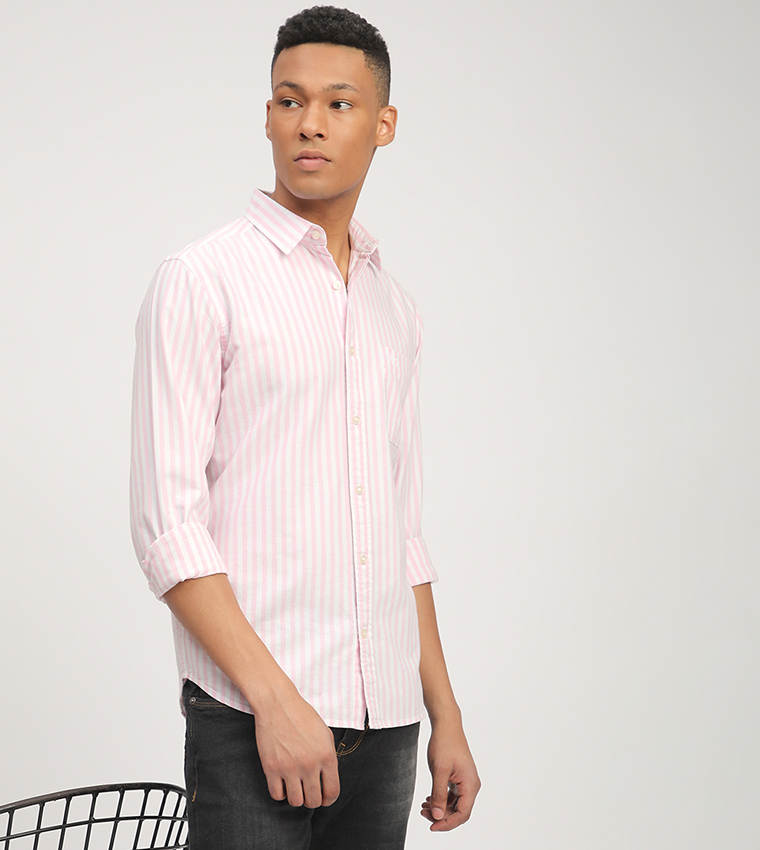 Aero Men's Striped Long Sleeves Shirt
