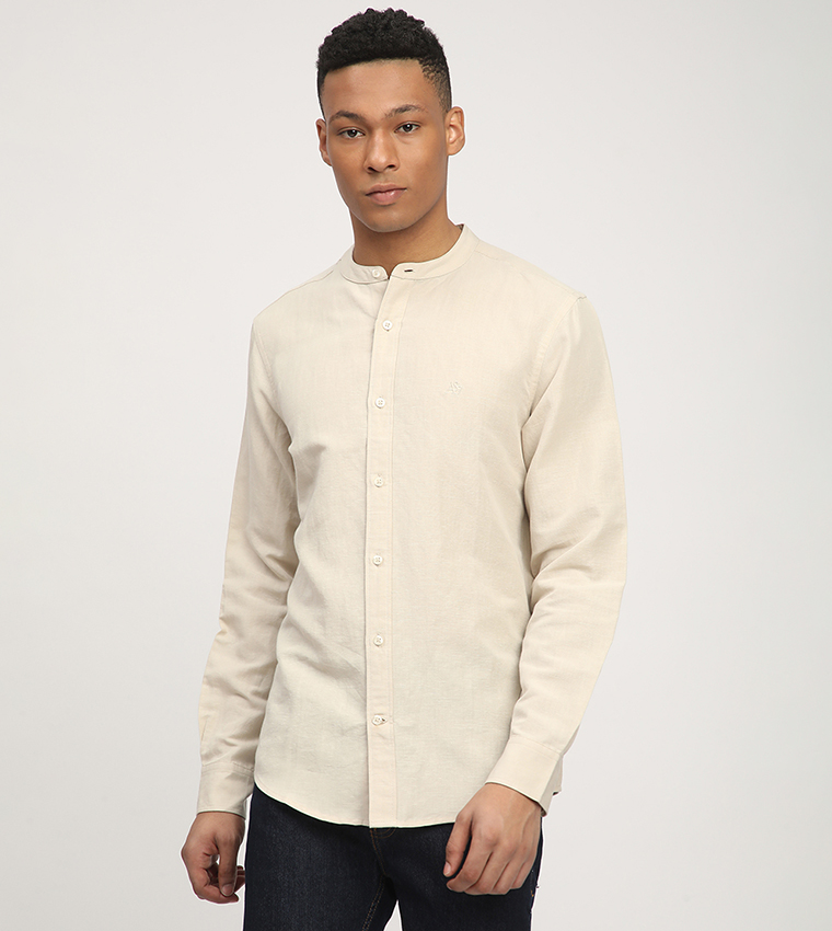 Aero Men's Logo Embroidered Long Sleeves Shirt