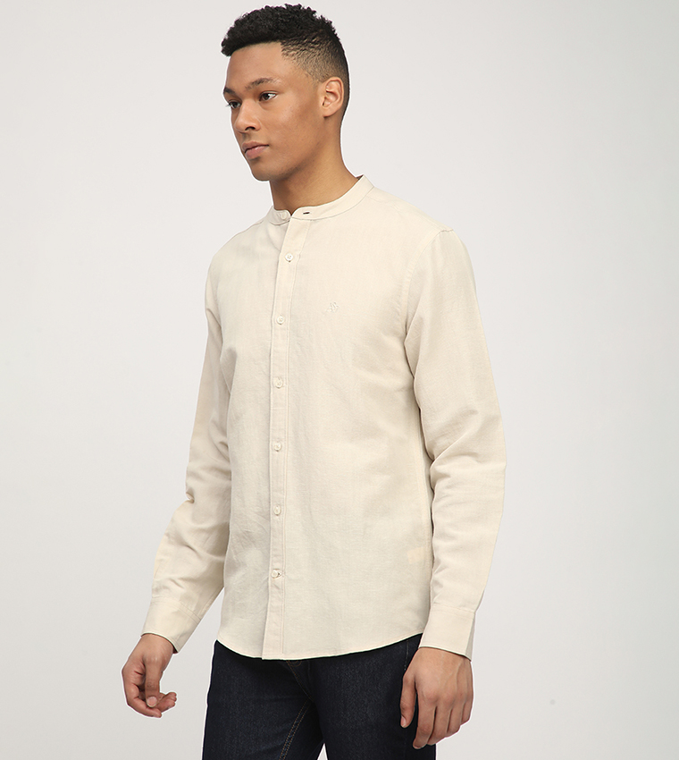 Aero Men's Logo Embroidered Long Sleeves Shirt