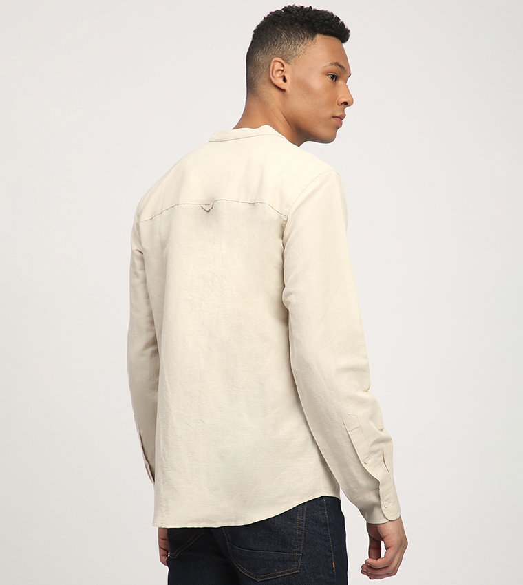 Aero Men's Logo Embroidered Long Sleeves Shirt