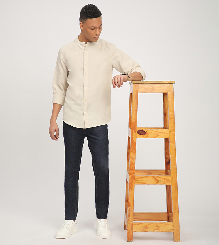 Aero Men's Logo Embroidered Long Sleeves Shirt