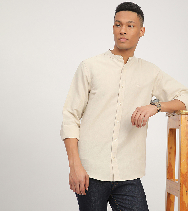 Aero Men's Logo Embroidered Long Sleeves Shirt