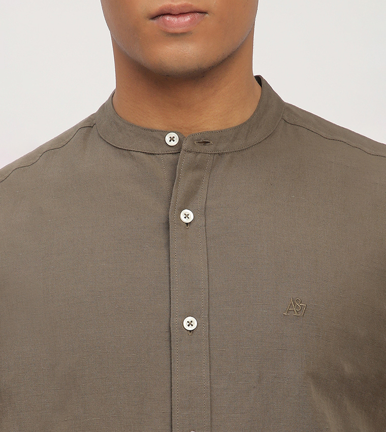 Aero Men's Logo Embroidered Long Sleeves Shirt