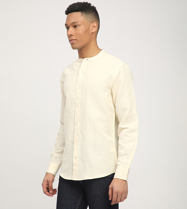 Aero Men's Logo Embroidered Long Sleeves Shirt