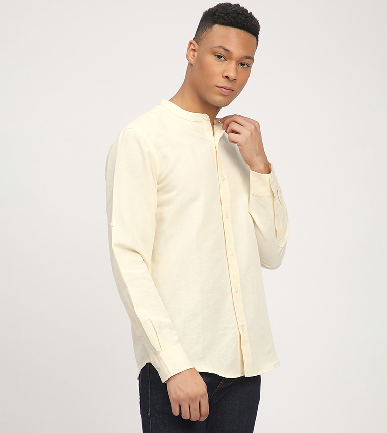 Aero Men's Logo Embroidered Long Sleeves Shirt
