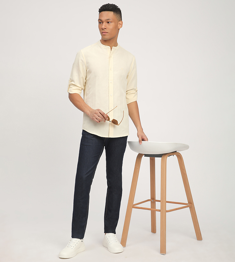 Aero Men's Logo Embroidered Long Sleeves Shirt