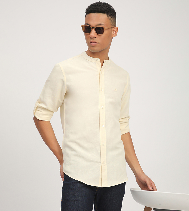 Aero Men's Logo Embroidered Long Sleeves Shirt