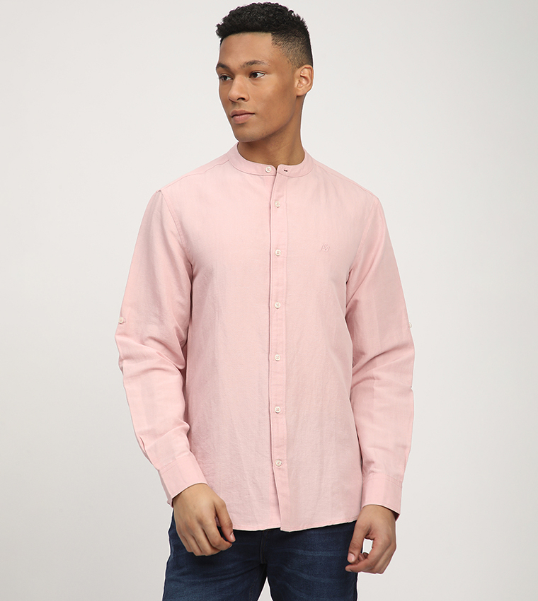 Aero Men's Logo Embroidered Long Sleeves Shirt