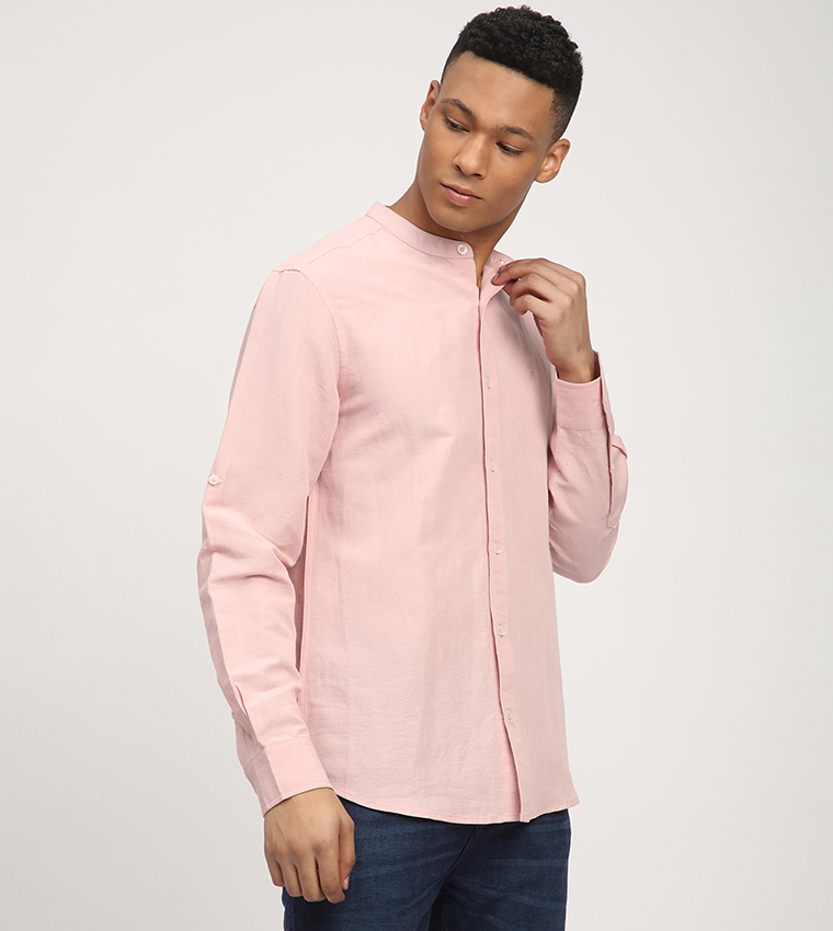 Aero Men's Logo Embroidered Long Sleeves Shirt