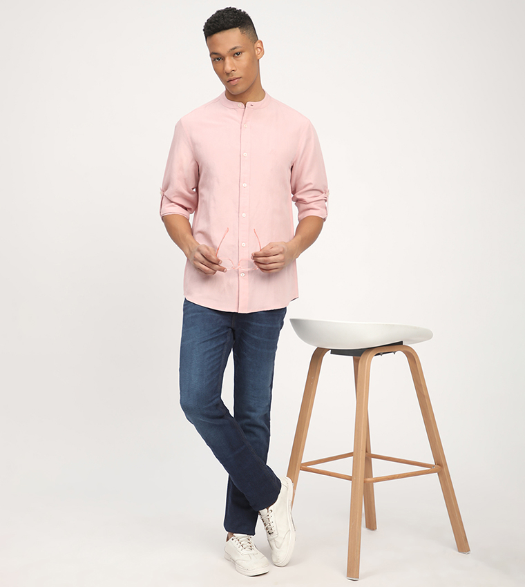 Aero Men's Logo Embroidered Long Sleeves Shirt