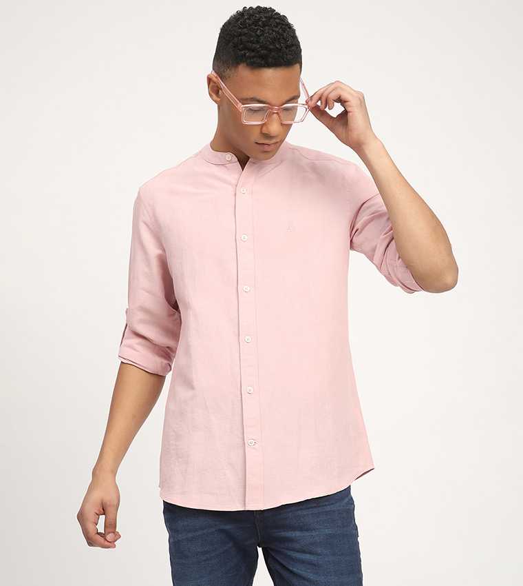 Aero Men's Logo Embroidered Long Sleeves Shirt