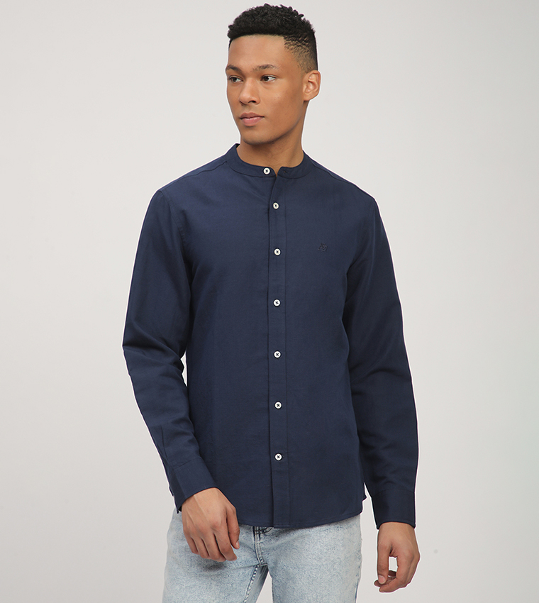 Aero Men's Logo Embroidered Long Sleeves Shirt