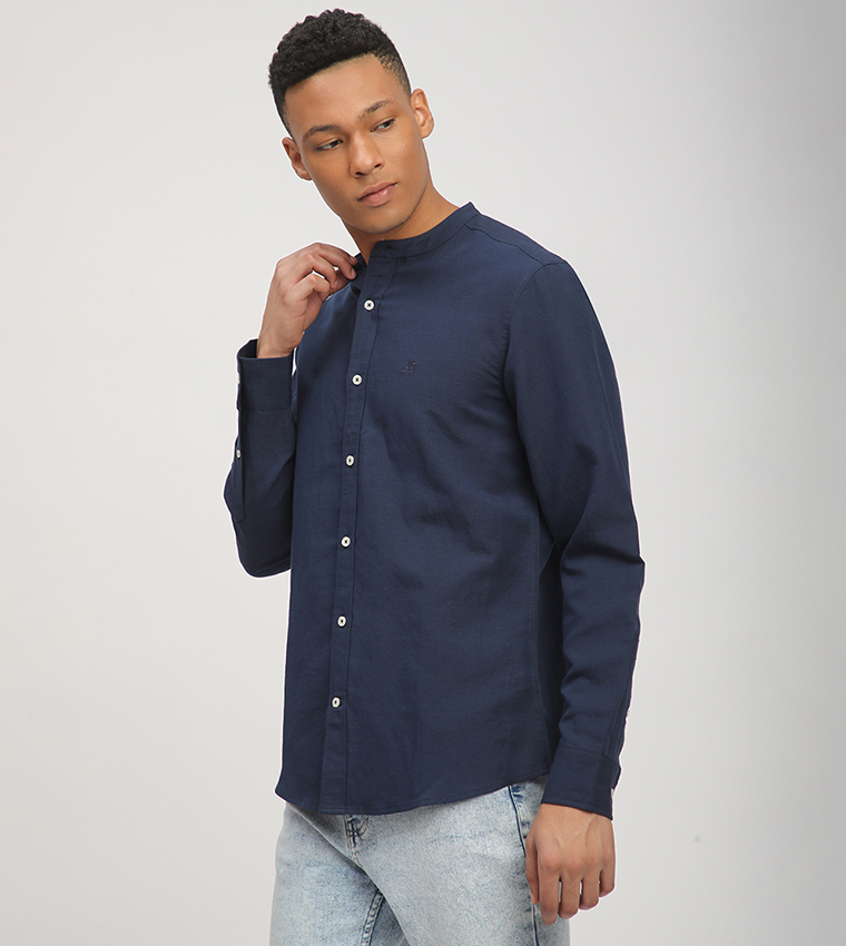 Aero Men's Logo Embroidered Long Sleeves Shirt