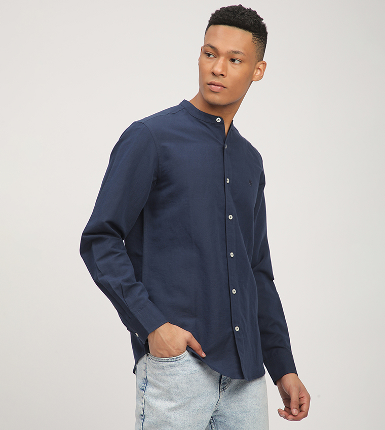 Aero Men's Logo Embroidered Long Sleeves Shirt
