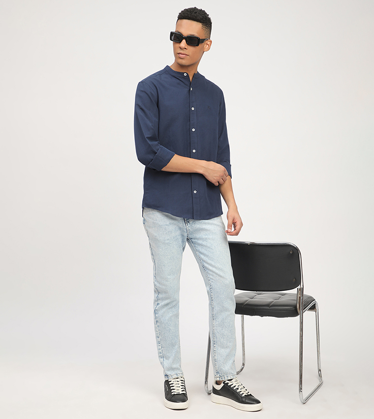 Aero Men's Logo Embroidered Long Sleeves Shirt