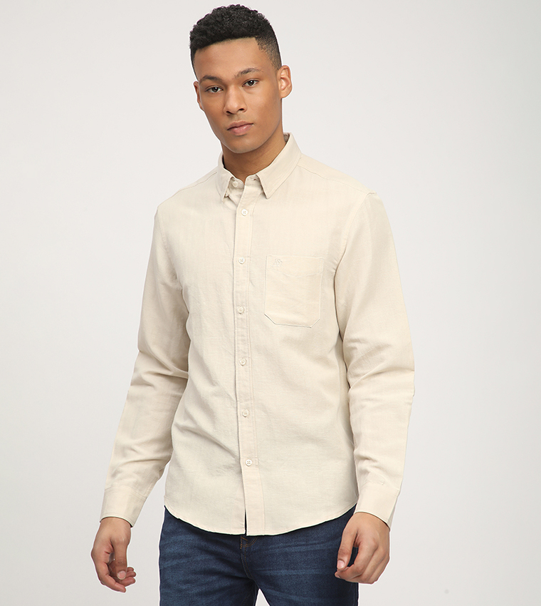 Aero Men's Logo Embroidered Long Sleeves Shirt