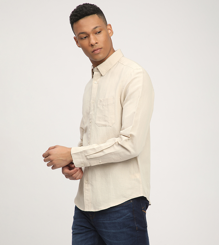 Aero Men's Logo Embroidered Long Sleeves Shirt