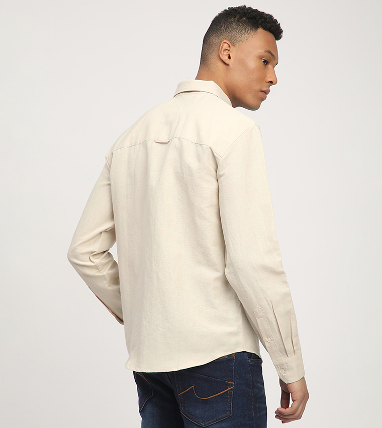 Aero Men's Logo Embroidered Long Sleeves Shirt