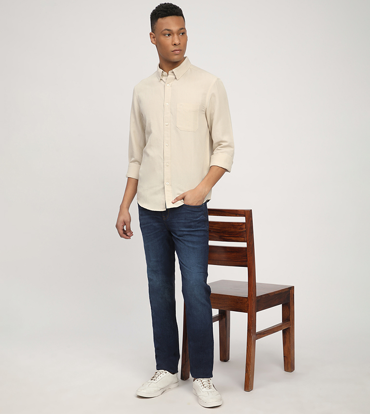 Aero Men's Logo Embroidered Long Sleeves Shirt