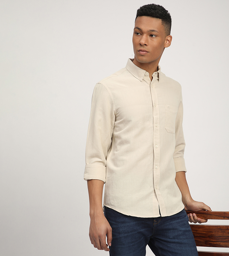 Aero Men's Logo Embroidered Long Sleeves Shirt