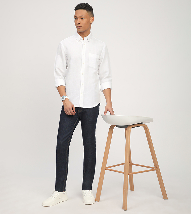 Aero Men's Logo Embroidered Long Sleeves Shirt