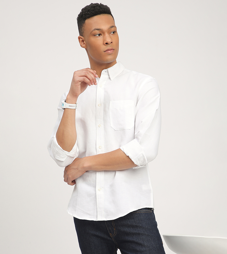 Aero Men's Logo Embroidered Long Sleeves Shirt