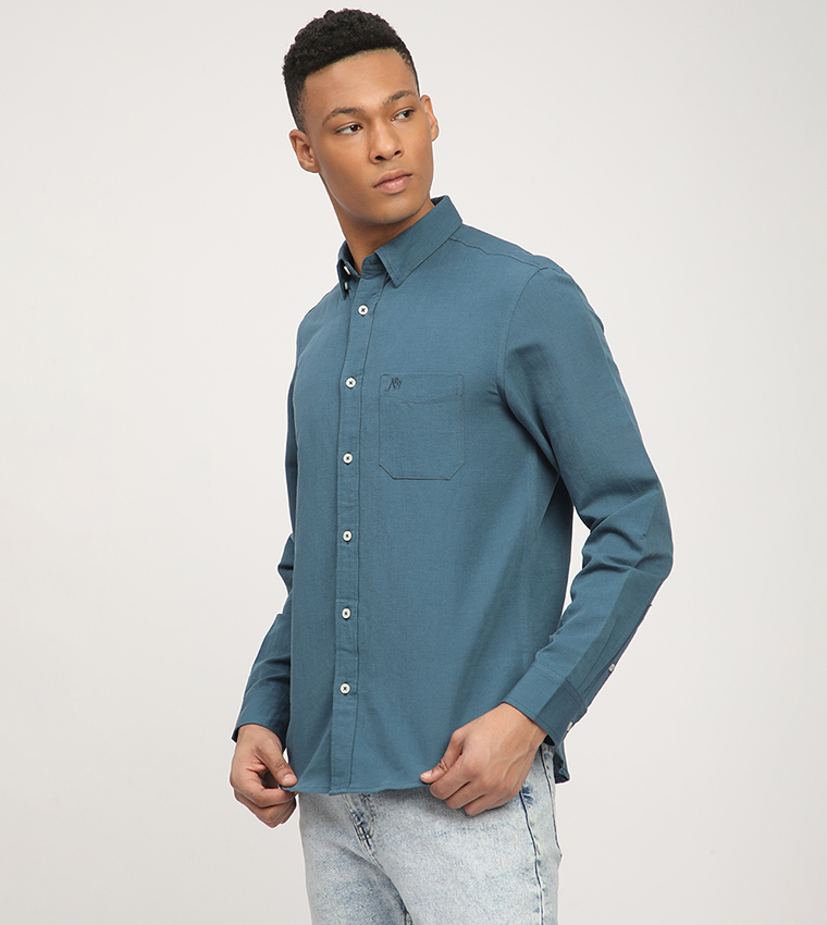 Aero Men's Logo Embroidered Long Sleeves Shirt