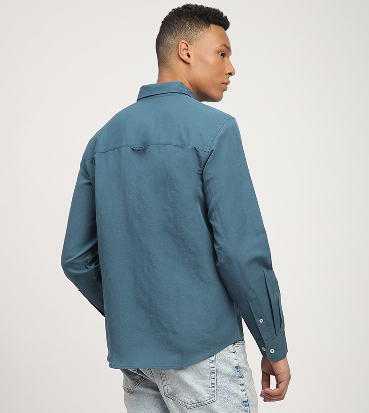 Aero Men's Logo Embroidered Long Sleeves Shirt